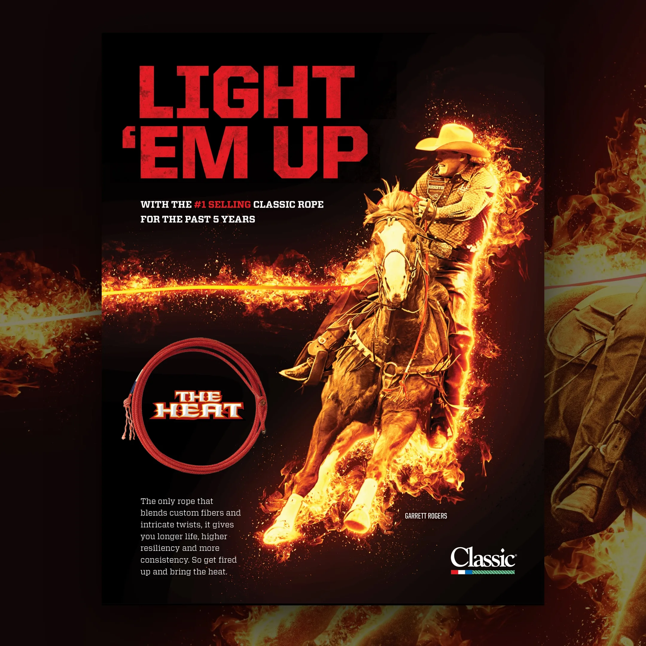 Light em up classic the heat print ad