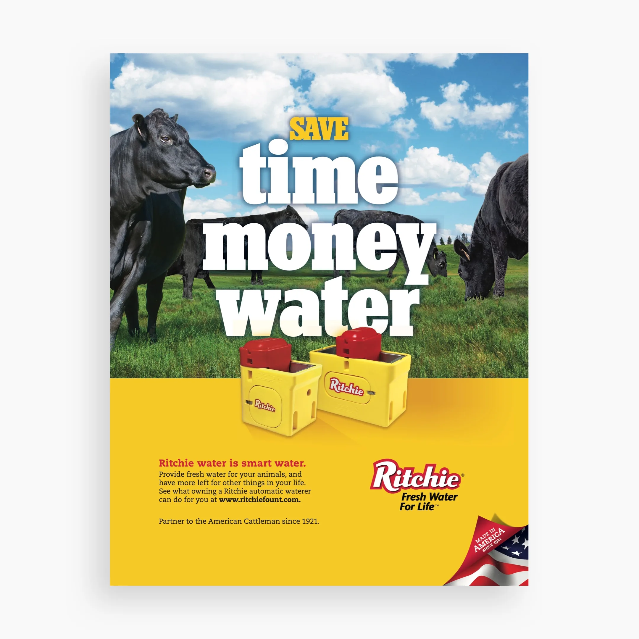 time money water ritchie print ad