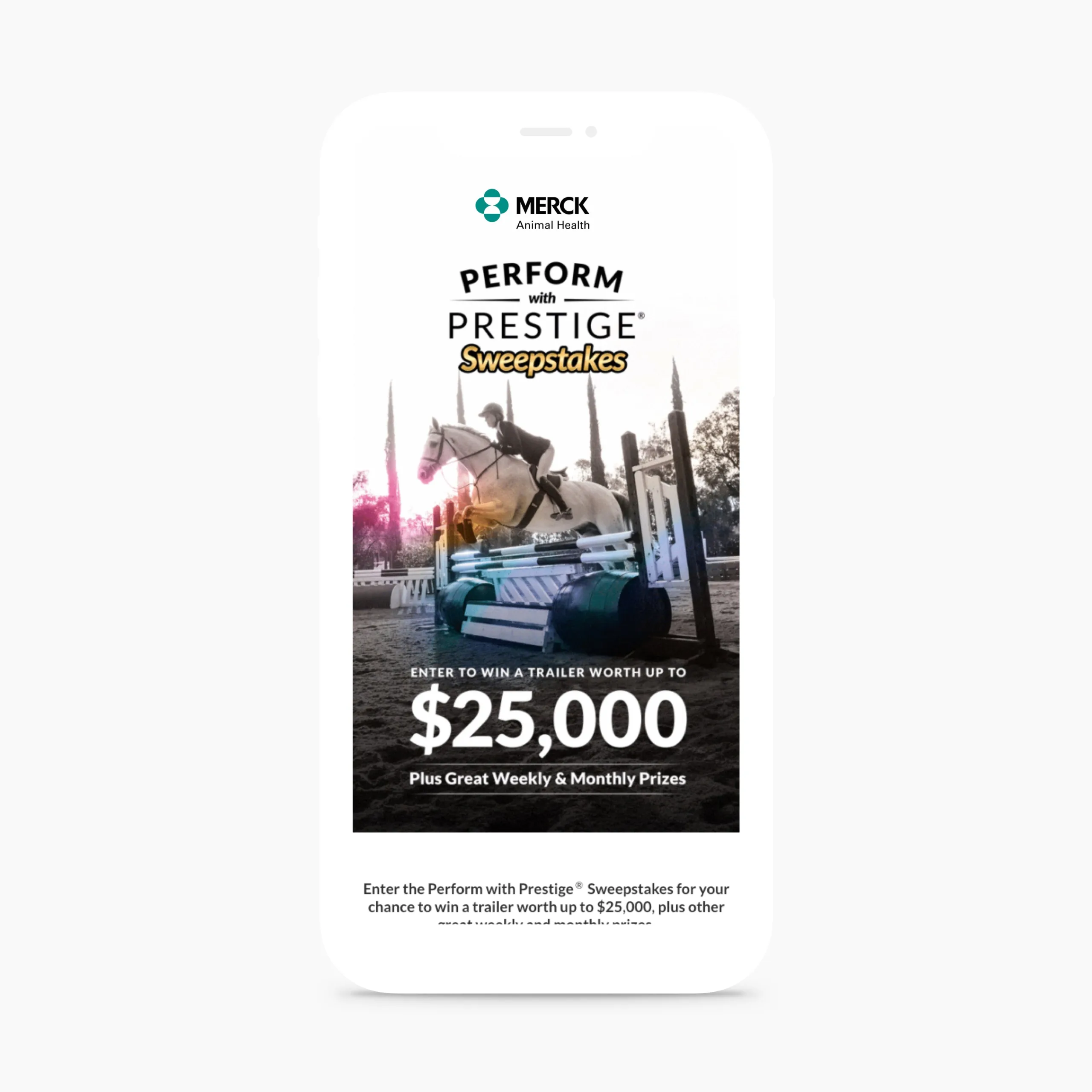 Merck Animal Health Perform with Prestige Sweepstakes email