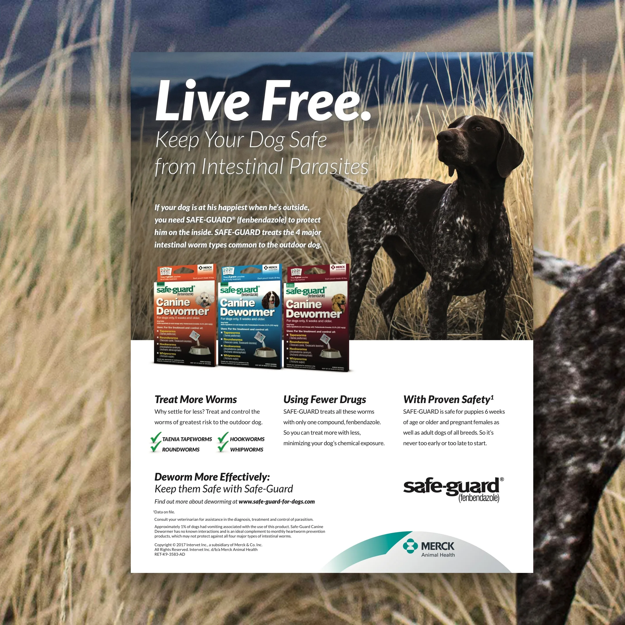 merck animal health Live Free print ad